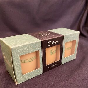 Trilogy Gift Set - Soy Candles w/ Success, Fortune & Prosperity on Glass Votives